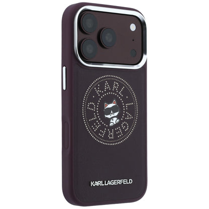 Funda MagSafe para Apple iPhone 18 Pro Max / 17 Pro Max, Karl Lagerfeld, Point and Choupette Sketch, Burdeos