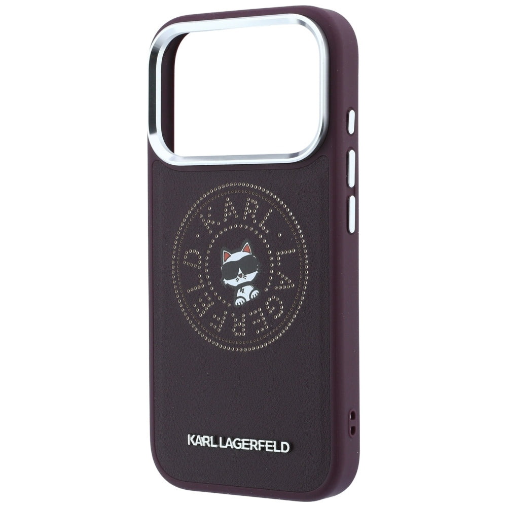 Funda MagSafe para Apple iPhone 18 Pro Max / 17 Pro Max, Karl Lagerfeld, Point and Choupette Sketch, Burdeos