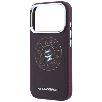 Funda MagSafe para Apple iPhone 18 Pro Max / 17 Pro Max, Karl Lagerfeld, Point and Choupette Sketch, Burdeos
