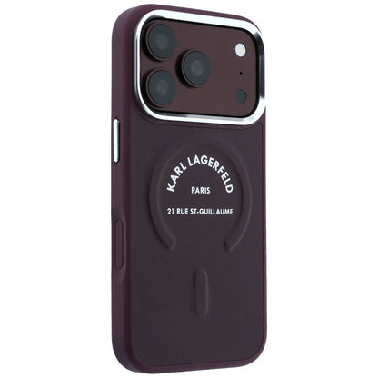 Funda MagSafe para Apple iPhone 18 Pro Max / 17 Pro Max, Karl Lagerfeld, Anillo Karl RSG Logo, Burdeos