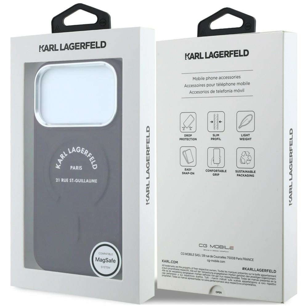 Funda MagSafe para Apple iPhone 18 Pro Max / 17 Pro Max, Karl Lagerfeld, Anillo Karl RSG Logo, Burdeos