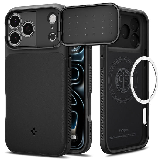 Funda MagSafe para Apple iPhone 18 Pro Max / 17 Pro Max, Spigen, Optik Armor, Negra ACS09900