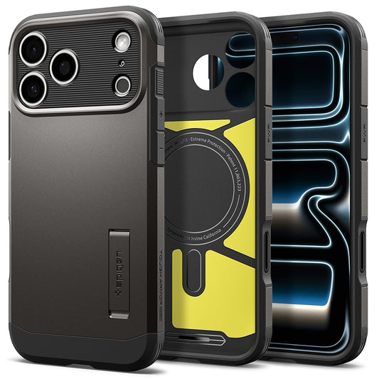 Funda MagSafe para Apple iPhone 18 Pro Max / 17 Pro Max, Spigen, Tough Armor T, Gris ACS12137