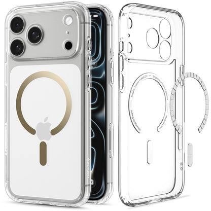 Funda MagSafe para Apple iPhone 18 Pro Max / 17 Pro Max, Spigen, Ultra Hybrid, Dorada Transparente ACS12120