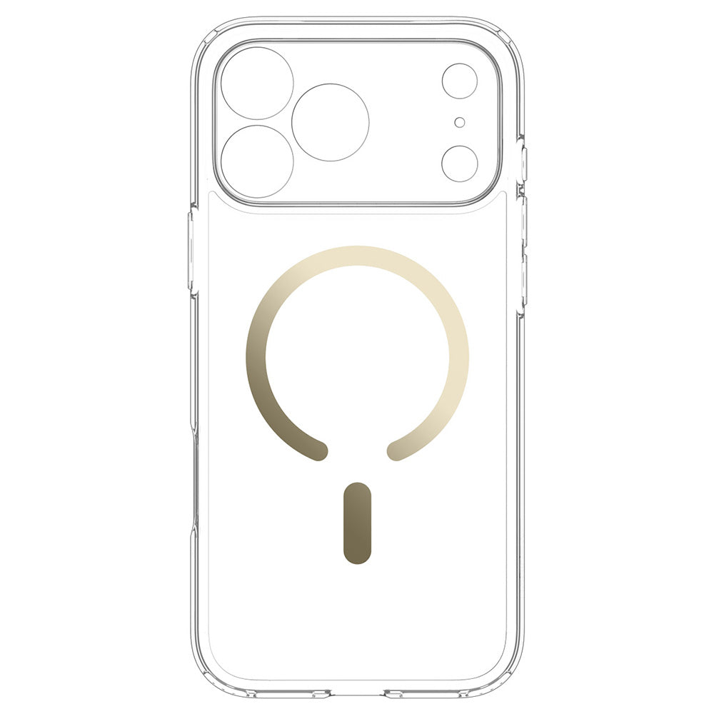 Funda MagSafe para Apple iPhone 18 Pro Max / 17 Pro Max, Spigen, Ultra Hybrid, Dorada Transparente ACS12120
