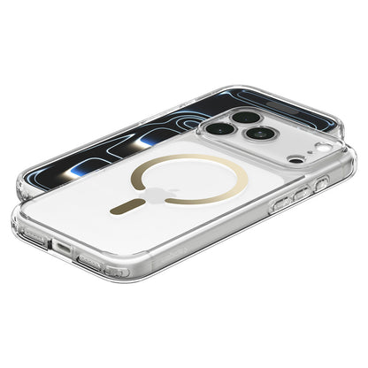 Funda MagSafe para Apple iPhone 18 Pro Max / 17 Pro Max, Spigen, Ultra Hybrid, Dorada Transparente ACS12120