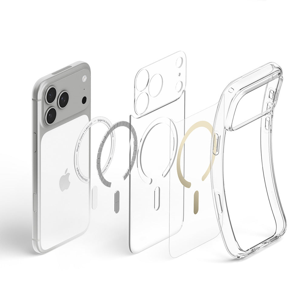 Funda MagSafe para Apple iPhone 18 Pro Max / 17 Pro Max, Spigen, Ultra Hybrid, Dorada Transparente ACS12120