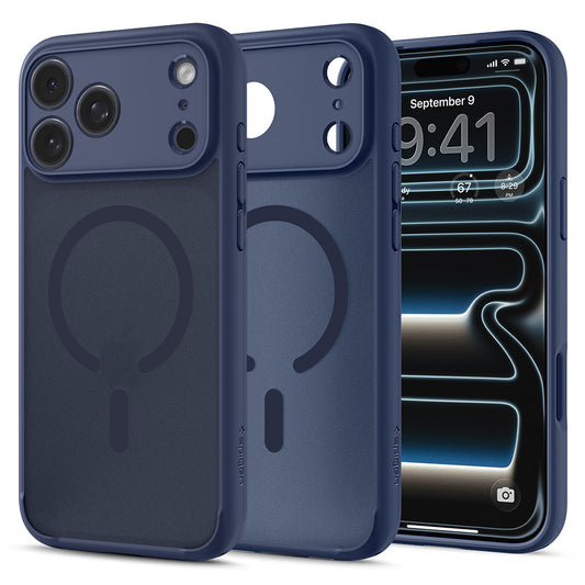 Funda MagSafe para Apple iPhone 18 Pro Max / 17 Pro Max, Spigen, Ultra Hybrid, Azul Marino Satinado ACS11918