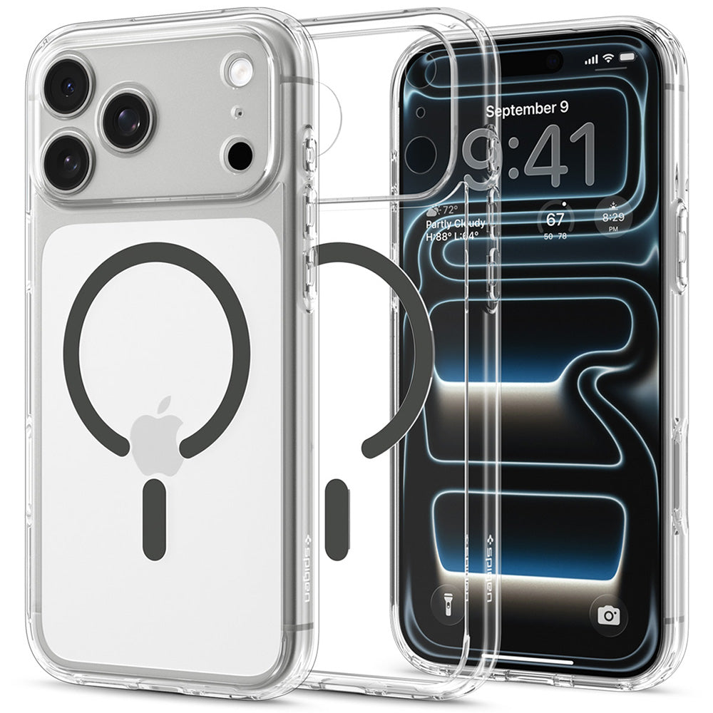 Funda MagSafe para Apple iPhone 18 Pro Max / 17 Pro Max, Spigen, Ultra Hybrid, Gris Transparente ACS12119
