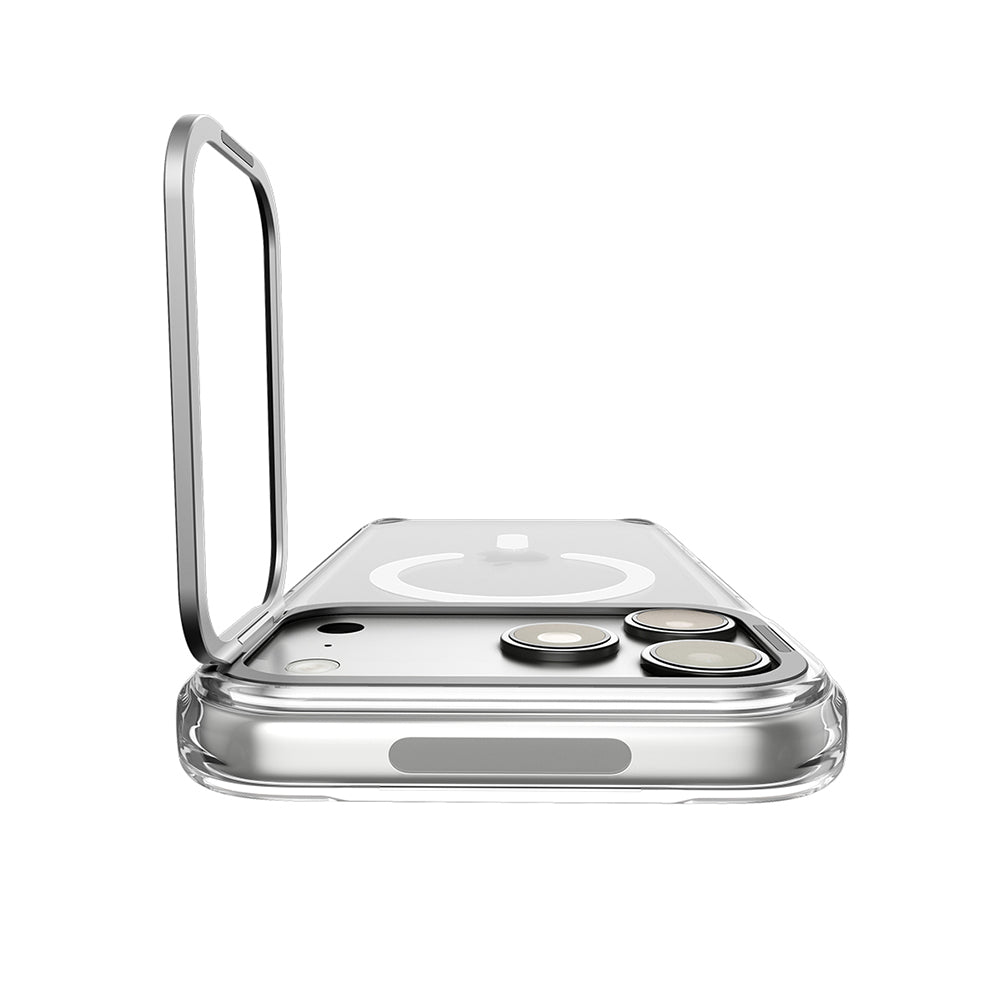 Funda MagSafe para Apple iPhone 18 Pro Max / 17 Pro Max, Spigen, Ultra Hybrid Optik S, Plateada Transparente ACS11908