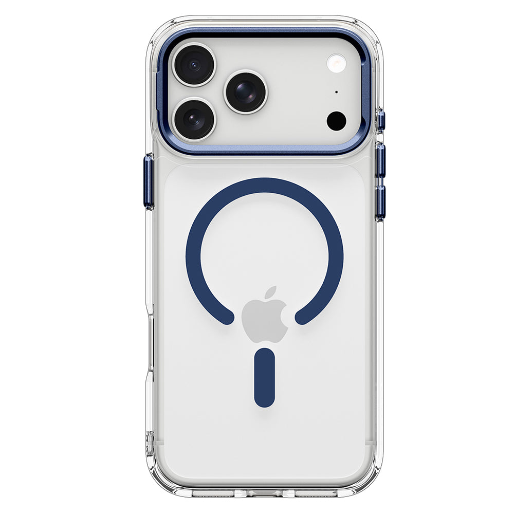Funda MagSafe para Apple iPhone 18 Pro Max / 17 Pro Max, Spigen, Ultra Hybrid Optik S, Transparente Azul Marino ACS11909