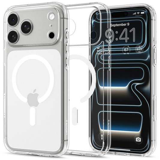 Funda MagSafe para Apple iPhone 18 Pro Max / 17 Pro Max, Spigen, Ultra Hybrid, Transparente Blanca ACS12118