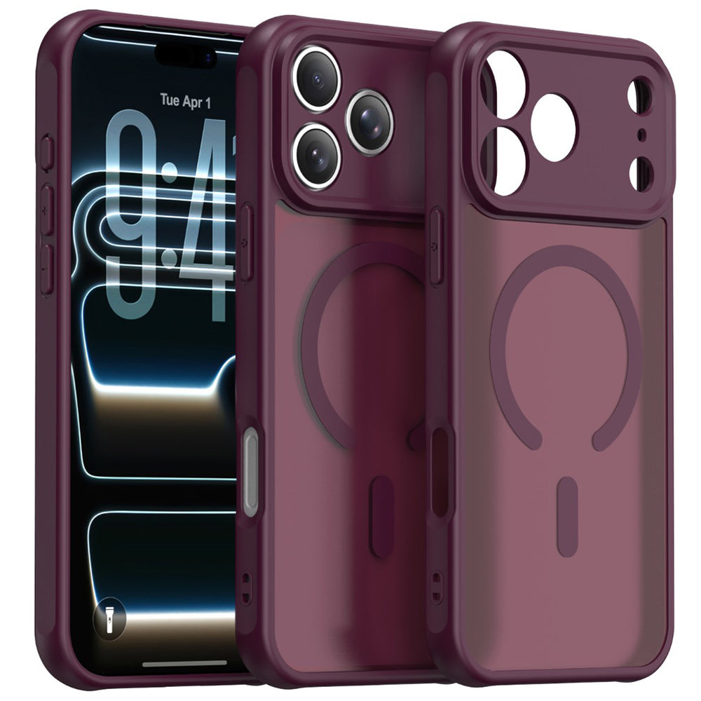 Funda MagSafe para Apple iPhone 18 Pro Max / 17 Pro Max, Techsuit, HaloFrost II, Burdeos Oscuro