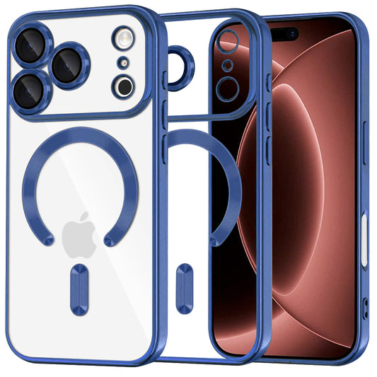 Funda MagSafe para Apple iPhone 18 Pro Max / 17 Pro Max, Techsuit, Luxury Crystal, Azul Oscuro