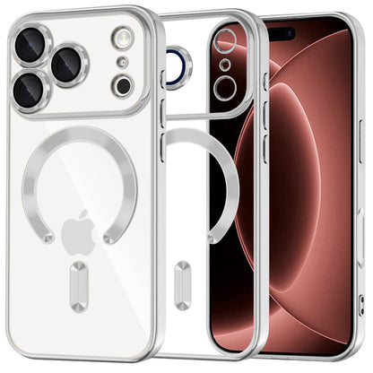 Funda MagSafe para Apple iPhone 18 Pro Max / 17 Pro Max, Techsuit, Luxury Crystal, Plateada