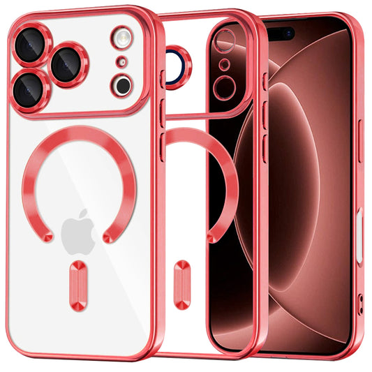 Funda MagSafe para Apple iPhone 18 Pro Max / 17 Pro Max, Techsuit, Luxury Crystal, Roja