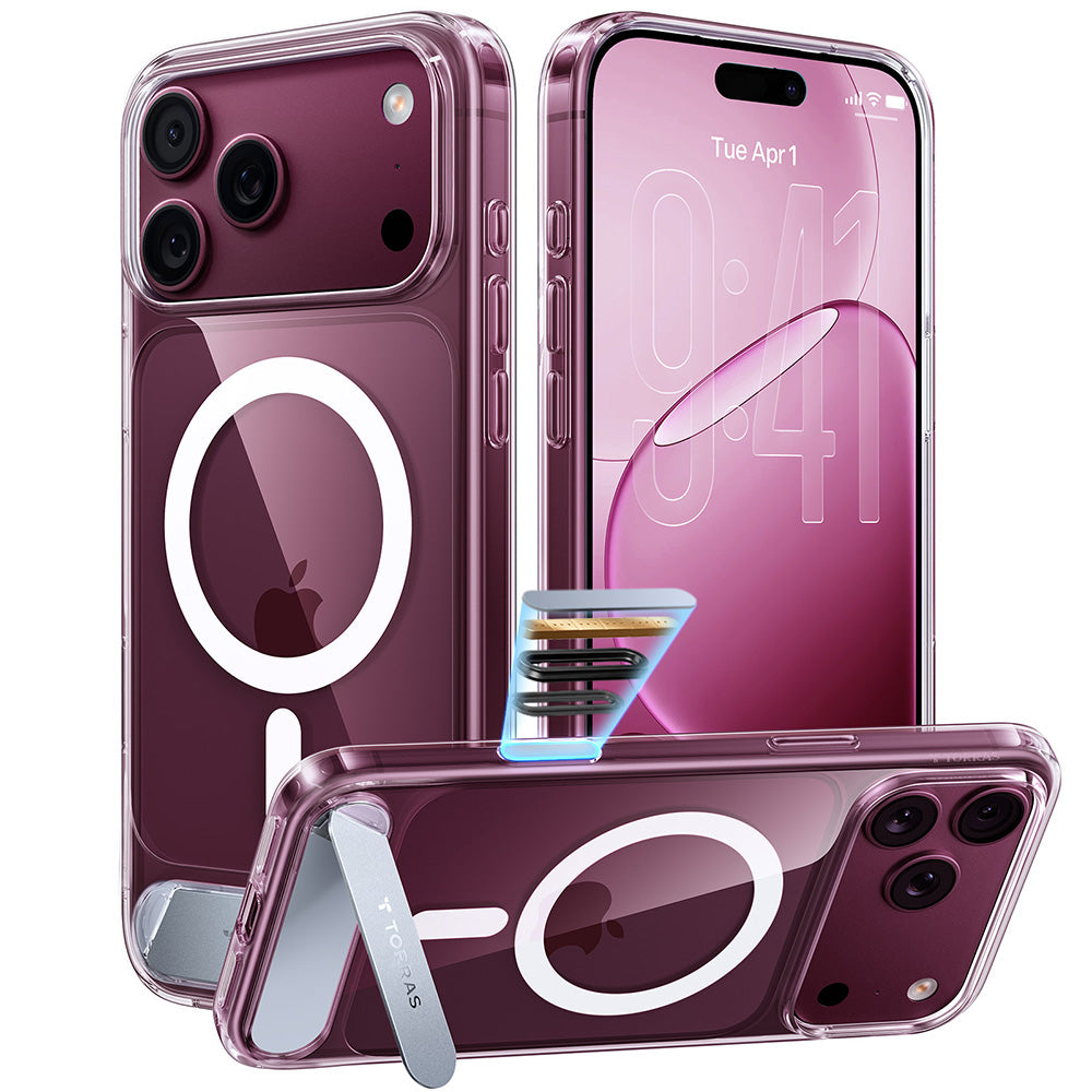 Funda MagSafe para Apple iPhone 18 Pro Max / 17 Pro Max, Torras, Ostand L1 Guardian, Transparente