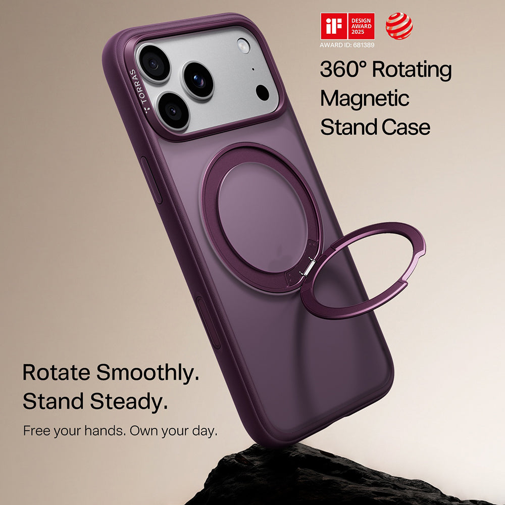 Funda MagSafe para Apple iPhone 18 Pro Max / 17 Pro Max, Torras, Ostand O1 Guardian, Morado