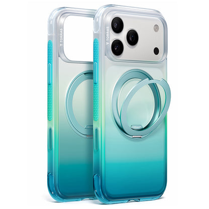 Funda MagSafe para Apple iPhone 18 Pro Max / 17 Pro Max, Torras, Ostand O3 Air Gradient, Verde Azul