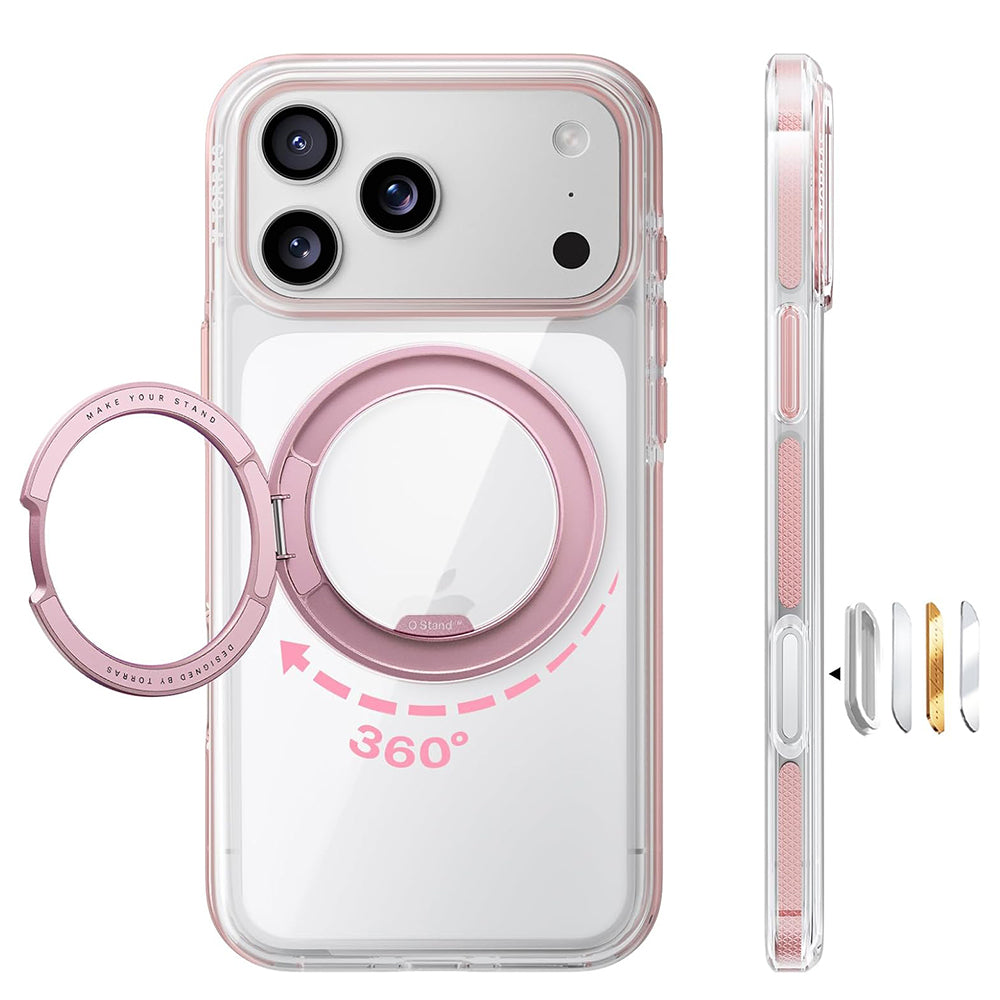 Funda MagSafe para Apple iPhone 18 Pro Max / 17 Pro Max, Torras, Ostand O3 Light, Rosa