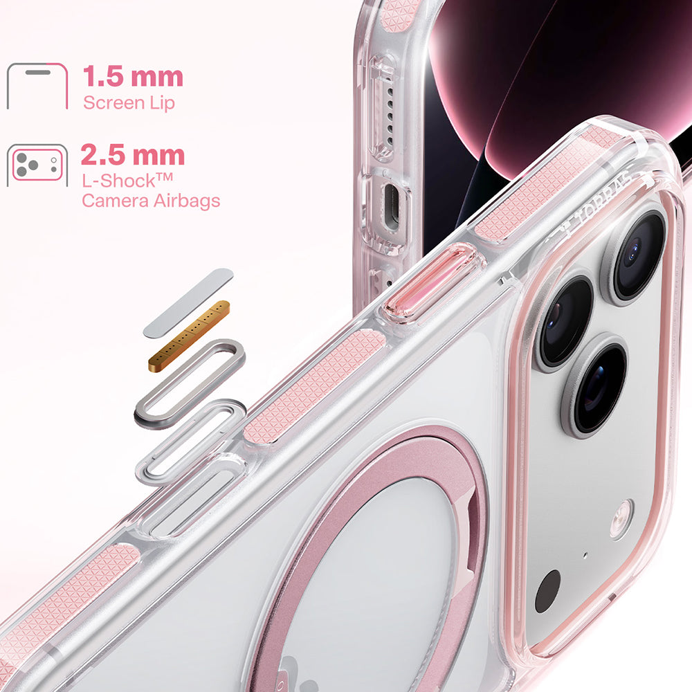 Funda MagSafe para Apple iPhone 18 Pro Max / 17 Pro Max, Torras, Ostand O3 Light, Rosa