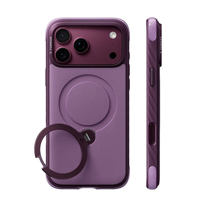 Funda MagSafe para Apple iPhone 18 Pro Max / 17 Pro Max, Torras, Ostand Q3 Rugged, Morado