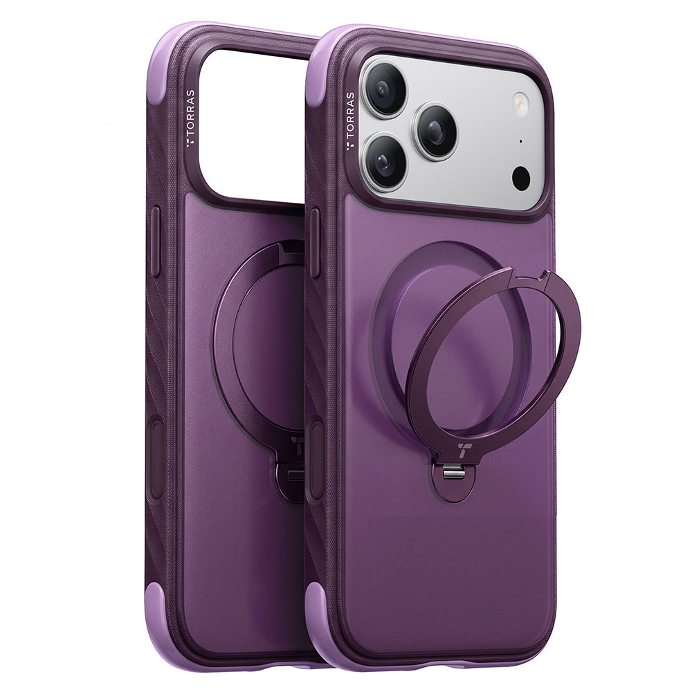 Funda MagSafe para Apple iPhone 18 Pro Max / 17 Pro Max, Torras, Ostand Q3 Rugged, Morado