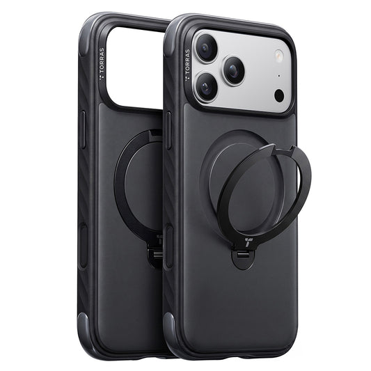 Funda MagSafe para Apple iPhone 18 Pro Max / 17 Pro Max, Torras, Ostand Q3 Rugged, Negra