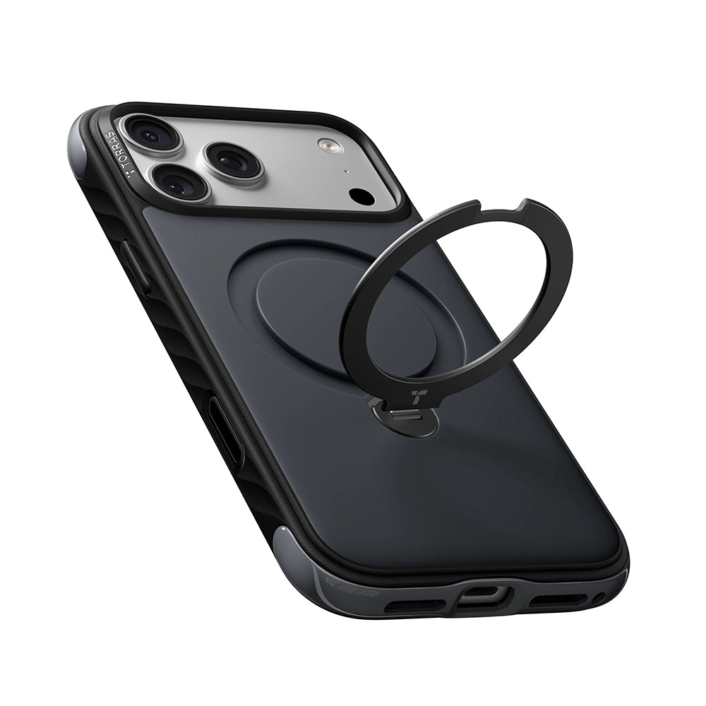 Funda MagSafe para Apple iPhone 18 Pro Max / 17 Pro Max, Torras, Ostand Q3 Rugged, Negra
