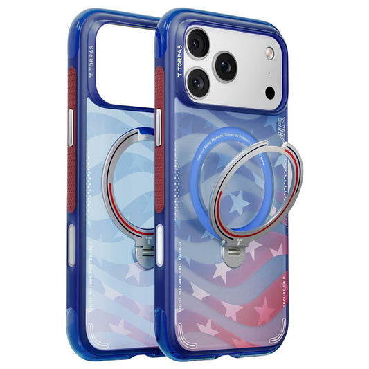 Funda MagSafe para Apple iPhone 18 Pro Max / 17 Pro Max, Torras, Ostand Spin Air Football, Azul
