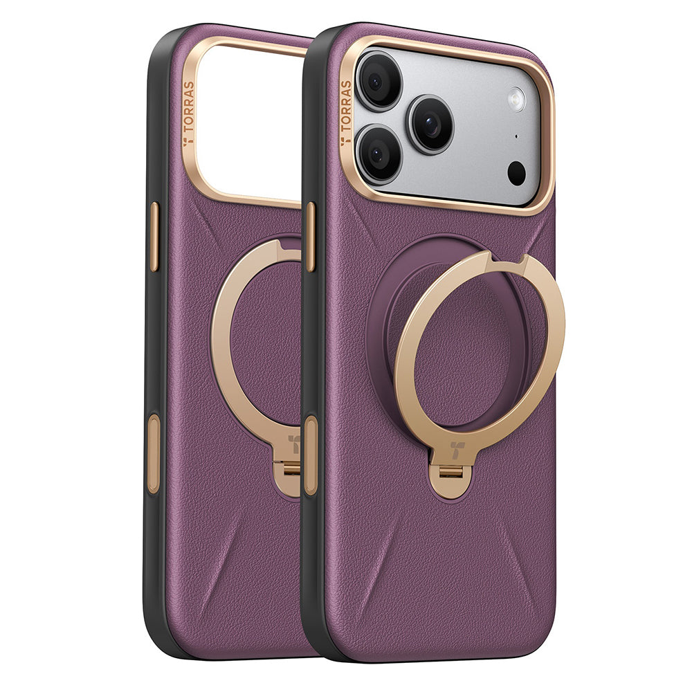 Funda MagSafe para Apple iPhone 18 Pro Max / 17 Pro Max, Torras, QPRO Leather, Morado