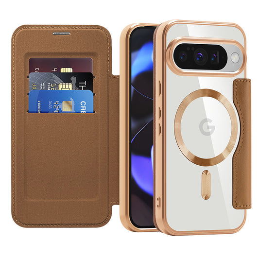 Funda MagSafe para Google Pixel 10 Pro / 10, Techsuit, SmartMag Book, Marrón