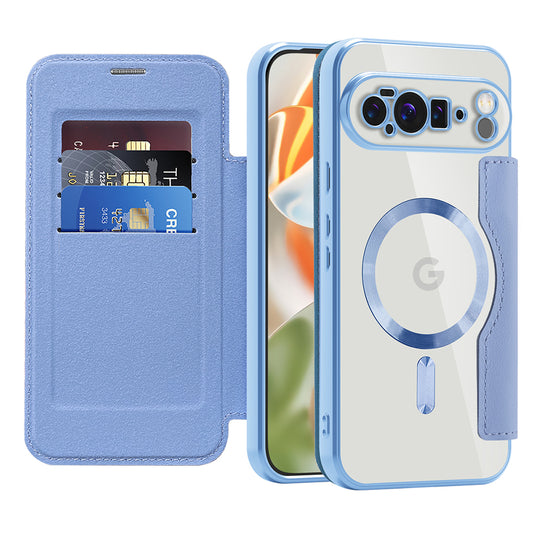 Funda MagSafe para Google Pixel 10 Pro XL, Techsuit, SmartMag Book, Azul