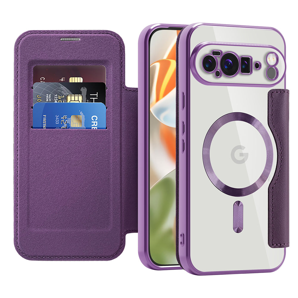 Funda MagSafe para Google Pixel 10 Pro XL, Techsuit, SmartMag Book, Morado