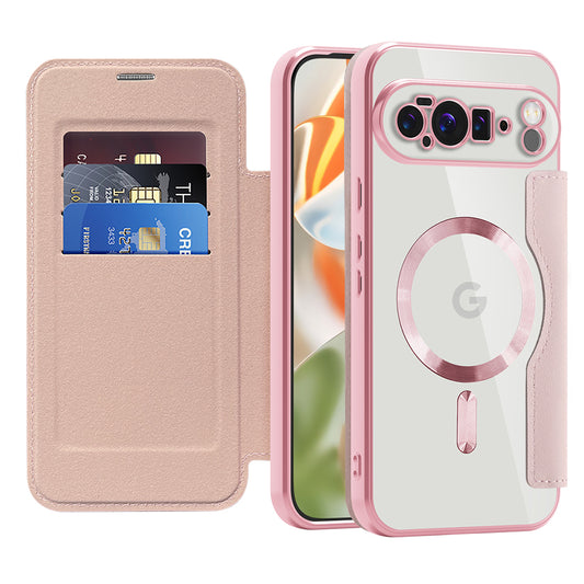 Funda MagSafe para Google Pixel 10 Pro XL, Techsuit, SmartMag Book, Rosa