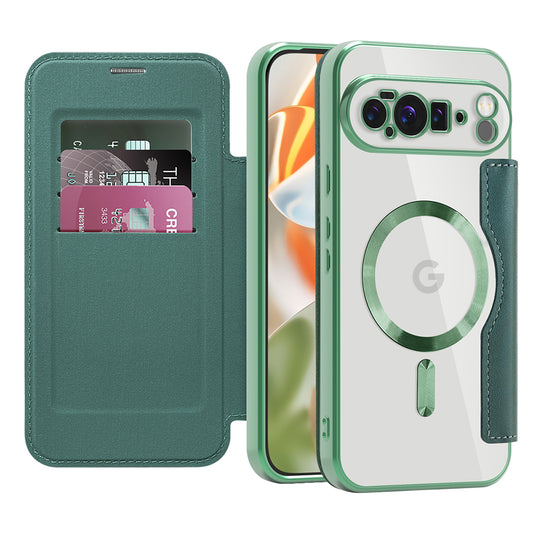 Funda MagSafe para Google Pixel 10 Pro XL, Techsuit, SmartMag Book, Verde