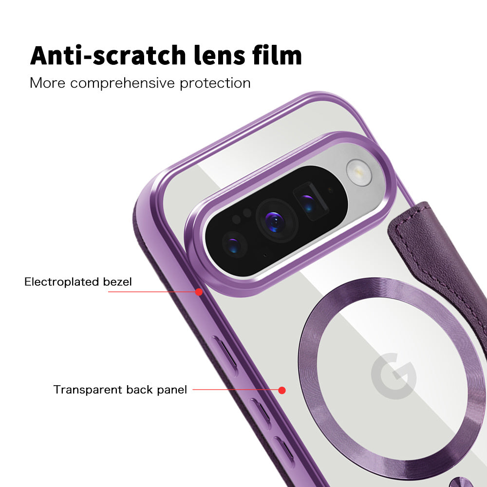 Funda MagSafe para Google Pixel 10 Pro XL, Techsuit, SmartMag Book, Morado