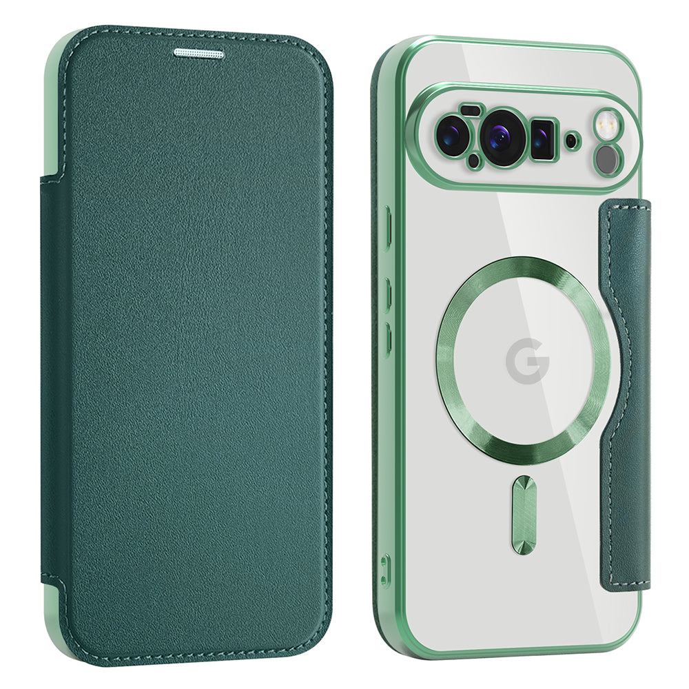 Funda MagSafe para Google Pixel 10 Pro XL, Techsuit, SmartMag Book, Verde