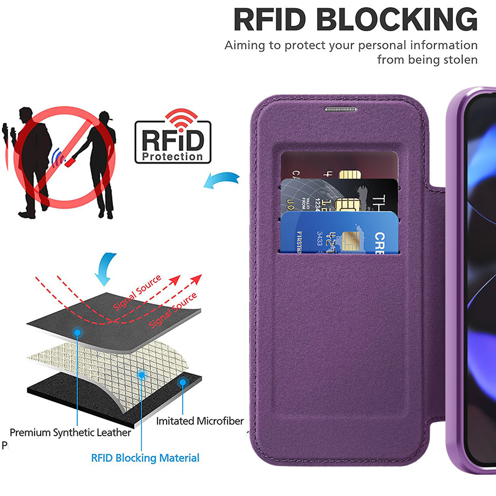 Funda MagSafe para Google Pixel 10 Pro XL, Techsuit, SmartMag Book, Morado