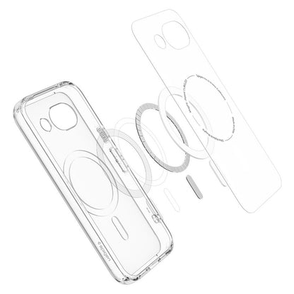 Funda MagSafe para Google Pixel 10a, Spigen, Ultra Hybrid, Gris Transparente ACS11277