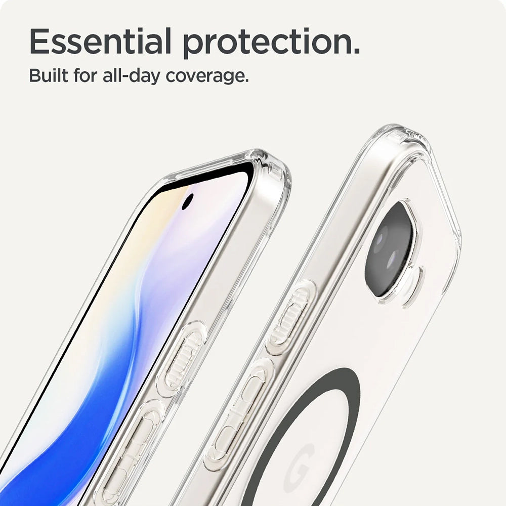 Funda MagSafe para Google Pixel 10a, Spigen, Ultra Hybrid, Gris Transparente ACS11277