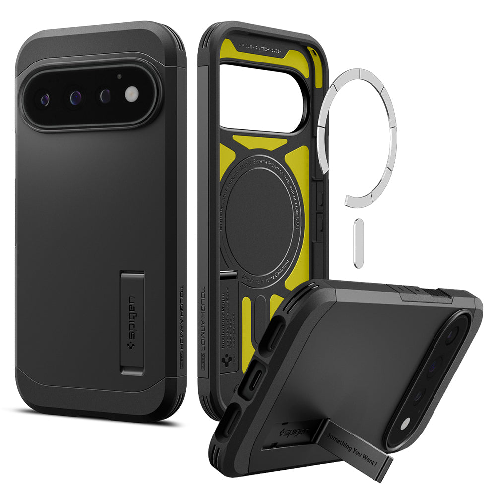 Funda MagSafe para Google Pixel 11 Pro, Spigen, Tough Armor, Negra ACS11433
