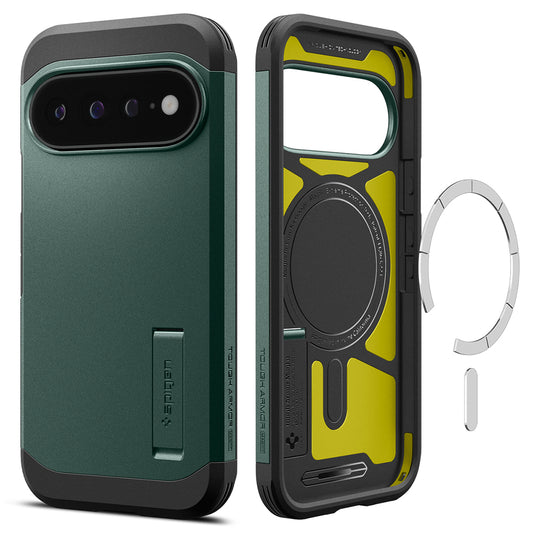 Funda MagSafe para Google Pixel 11 Pro XL, Spigen, Tough Armor, Verde ACS11864