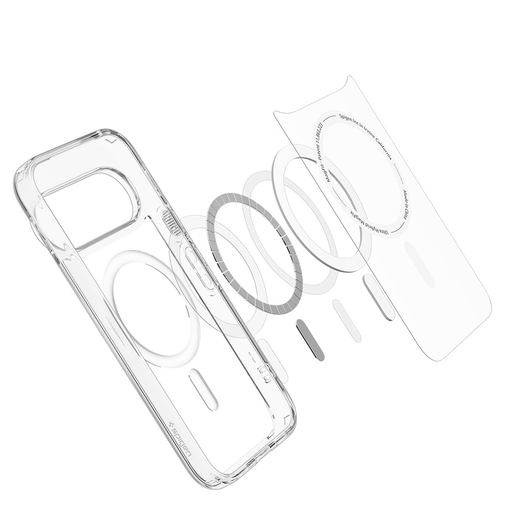 Funda MagSafe para Google Pixel 11 Pro XL, Spigen, Ultra Hybrid, Transparente Blanca ACS11451