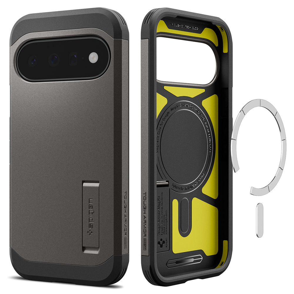Funda MagSafe para Google Pixel 11, Spigen, Tough Armor, Gris ACS11855