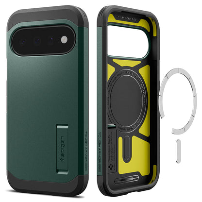 Funda MagSafe para Google Pixel 11, Spigen, Tough Armor, Verde ACS11854