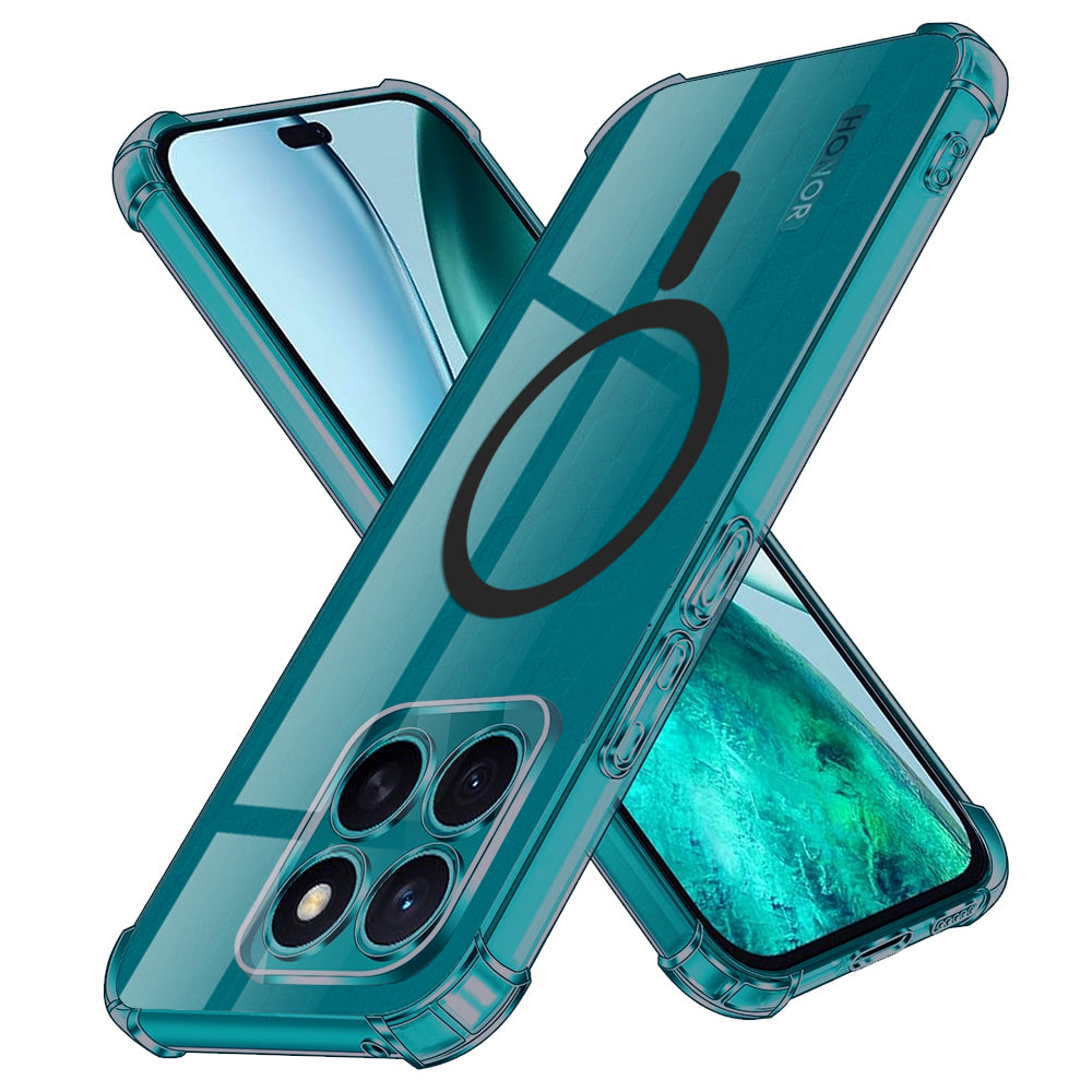 Funda MagSafe para Honor X8c, Techsuit, Transparente a prueba de golpes, Ahumado