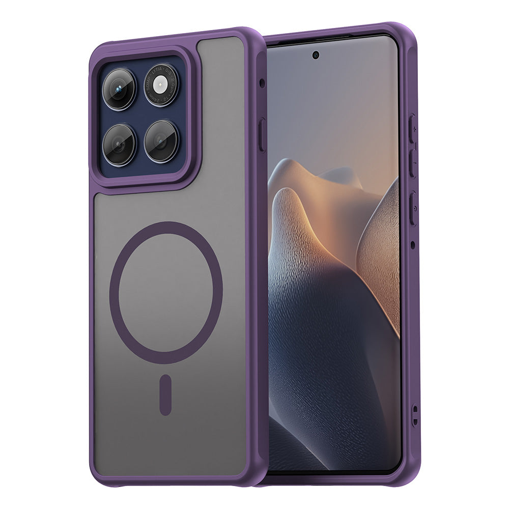 MagSafe Case for Motorola Edge 60 Pro, Techsuit, HaloFrost II (Big Lens Hole), Purple