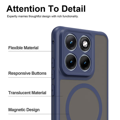 Funda MagSafe para Motorola Edge 70 Fusion, Techsuit, HaloFrost II, Azul Marino