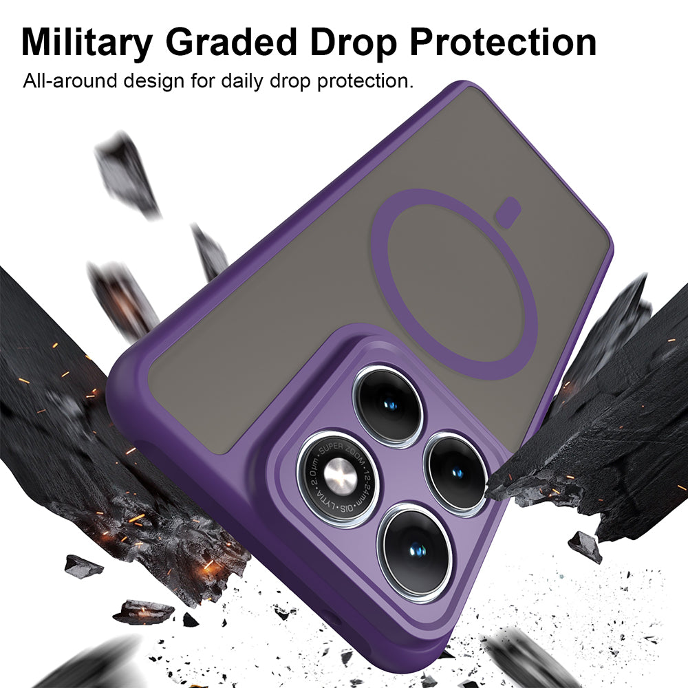 Funda MagSafe para Motorola Edge 70 Fusion, Techsuit, HaloFrost II, Morado